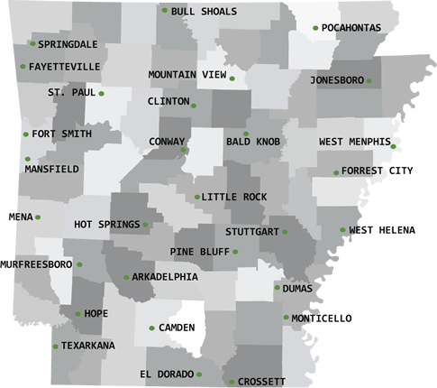 Arkansas map